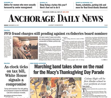 Anchorage daily news newspaper - Tess Williams is a reporter focusing on breaking news and public safety. Before joining the ADN in 2019, she was a reporter for the Grand Forks Herald in North Dakota. Contact her at twilliams@adn ...